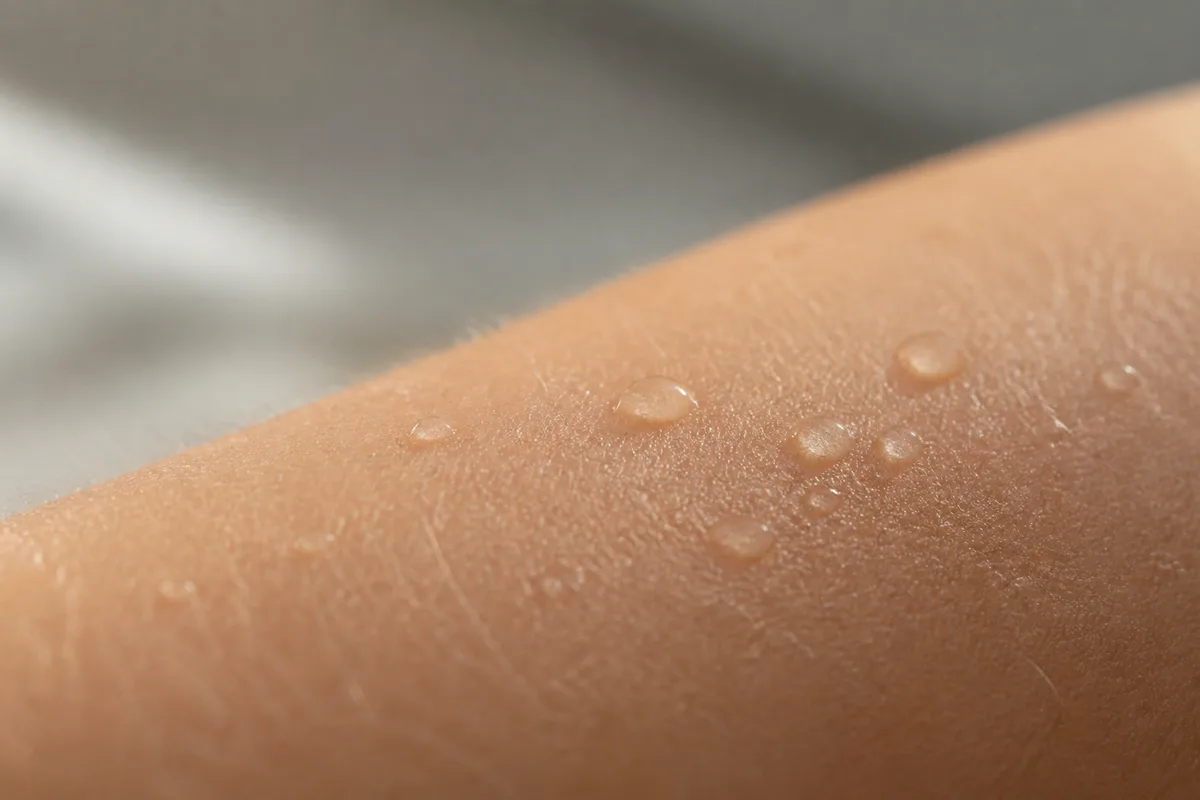 Peau après une séance d’épilation laser, gros plan sur une texture cutanée saine et hydratée